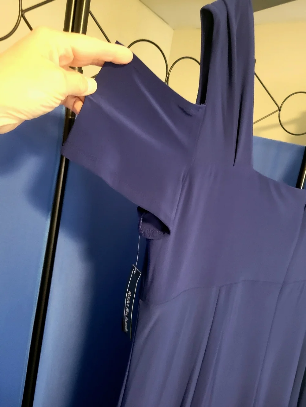 Elegant Royal Blue Cold-Shoulder Evening Gown